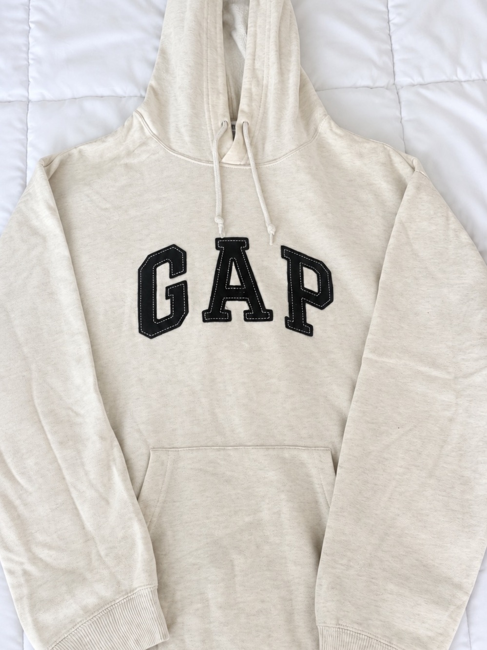 Vintage 90s GAP Logo Hoodie Cream Black Spellout